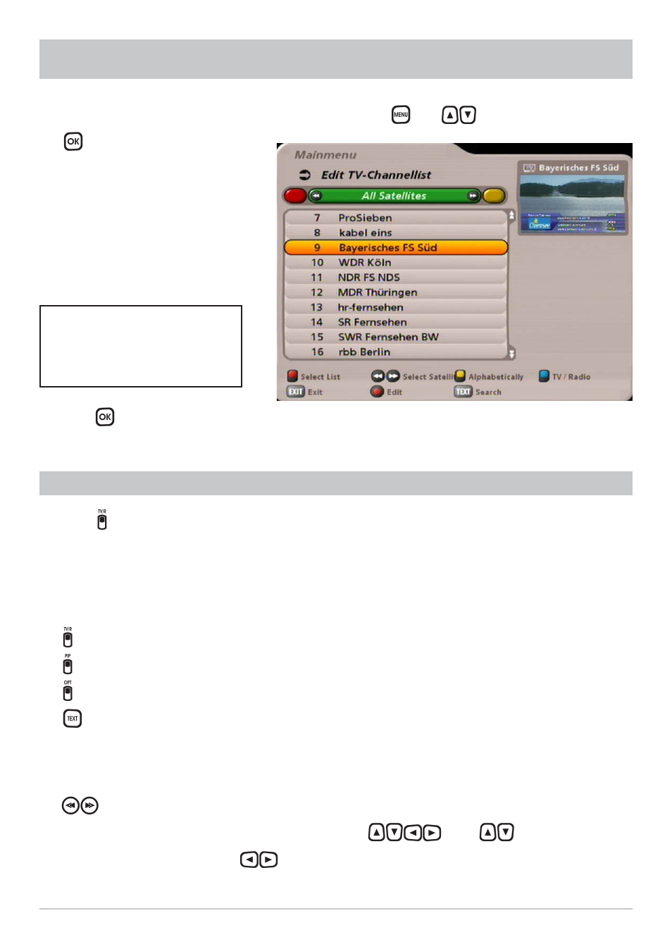 Edit channel list | Kathrein UFS 700sw User Manual | Page 50 / 88