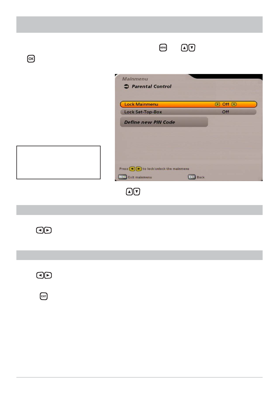 Parental control | Kathrein UFS 700sw User Manual | Page 62 / 88