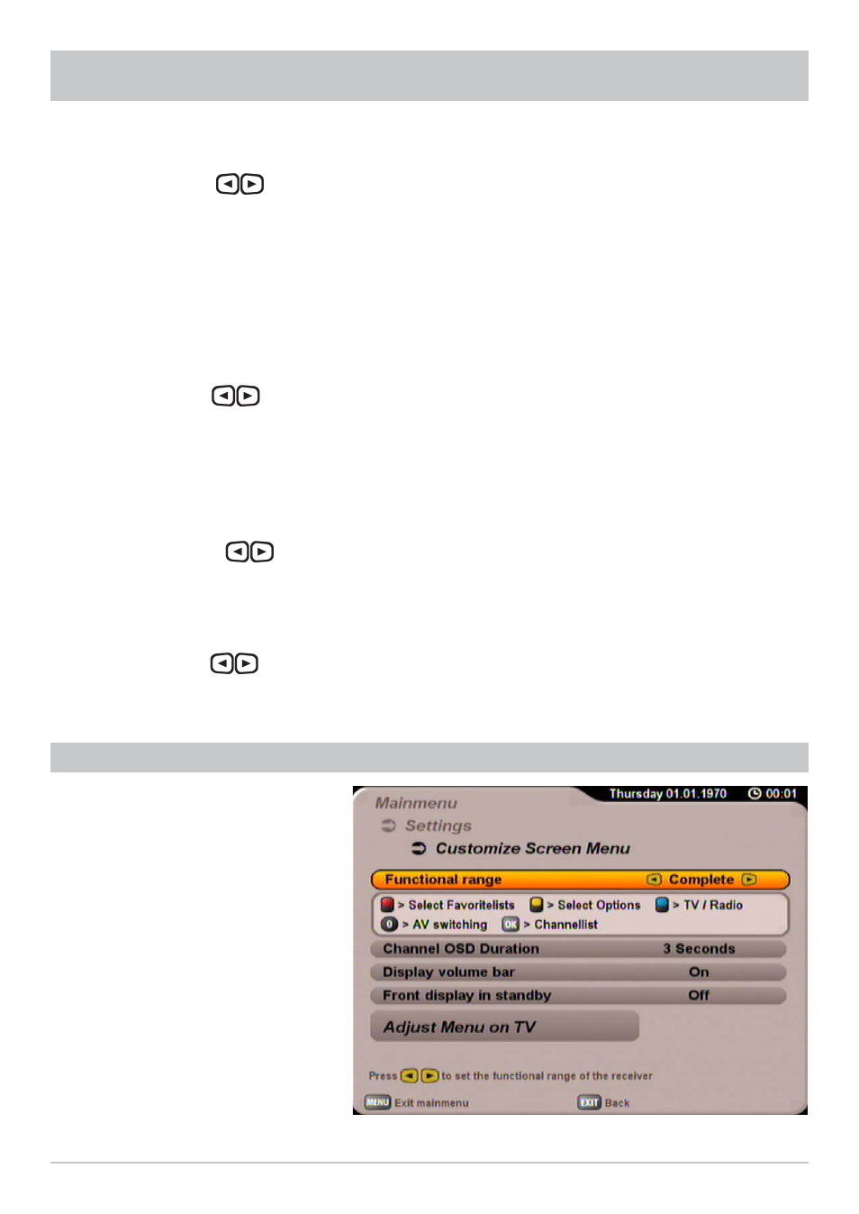 Settings | Kathrein UFS 700sw User Manual | Page 66 / 88