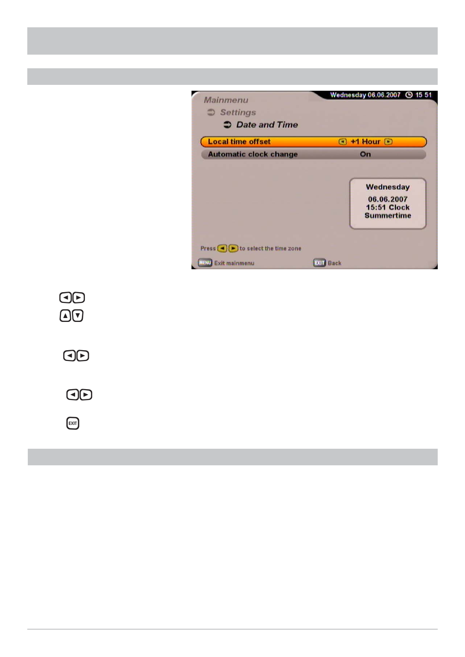 Settings | Kathrein UFS 700sw User Manual | Page 68 / 88