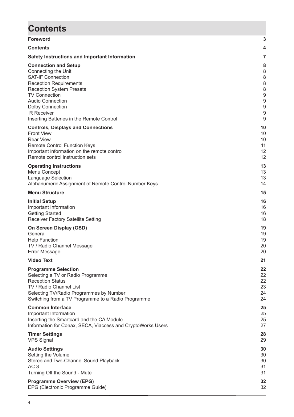 Kathrein UFD 170 User Manual | Page 4 / 80