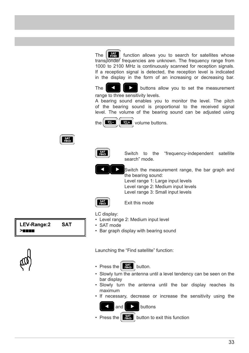 Locating satellites | Kathrein MSK 125 User Manual | Page 33 / 80