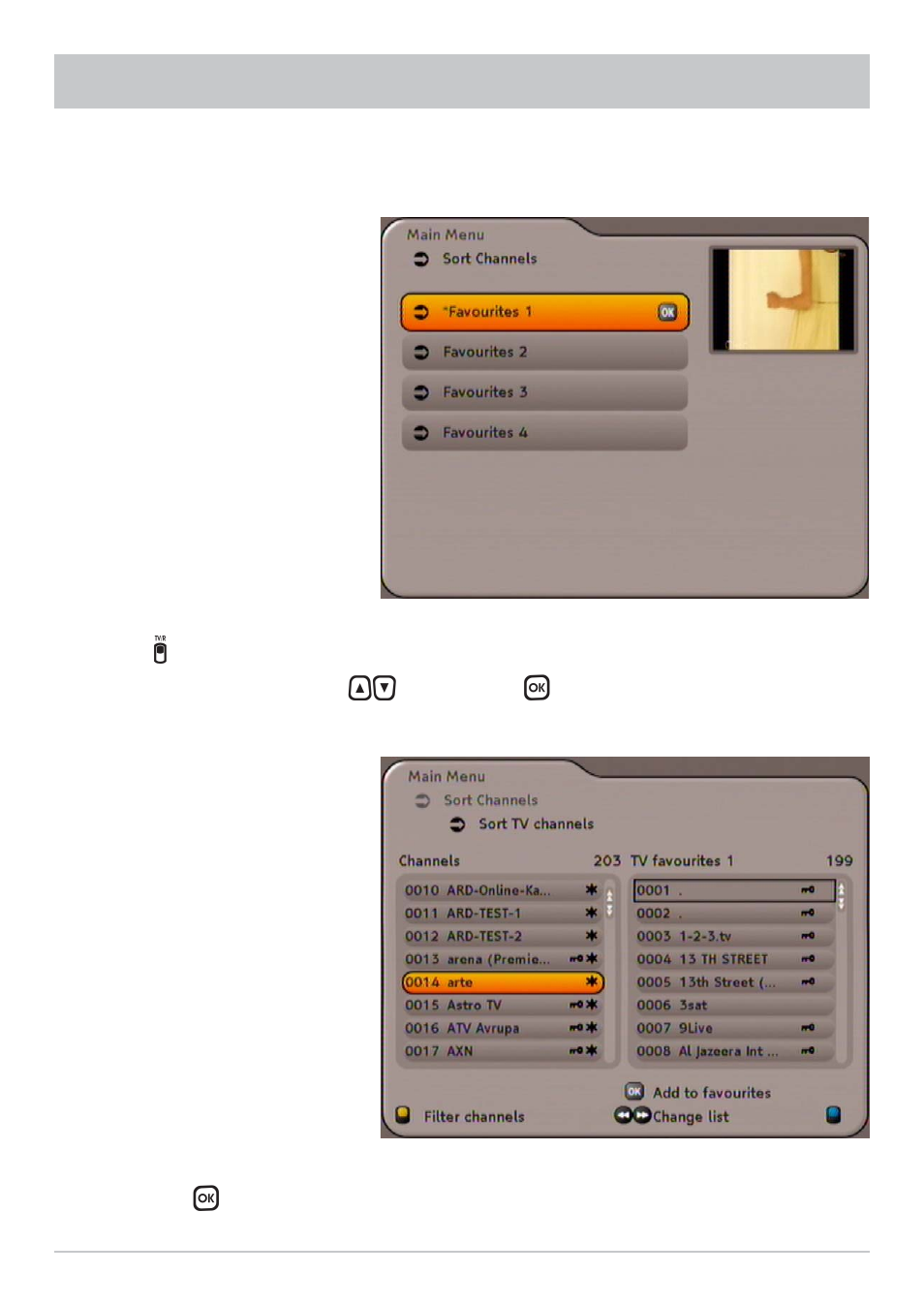Sort channels | Kathrein UFC 762si User Manual | Page 35 / 52