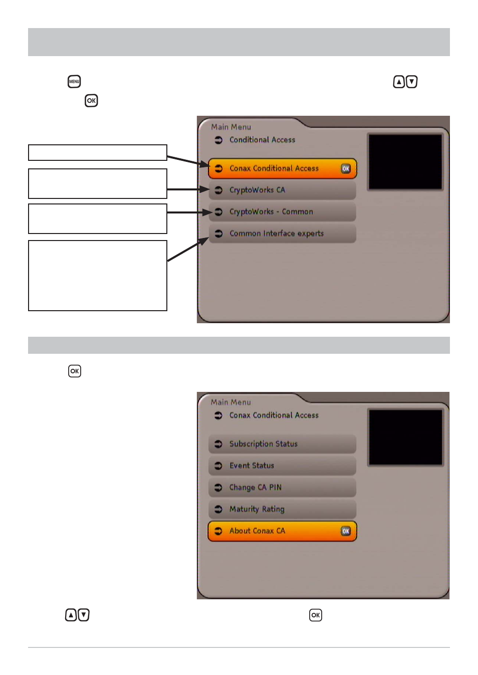 Conditional access | Kathrein UFC 762si User Manual | Page 43 / 52