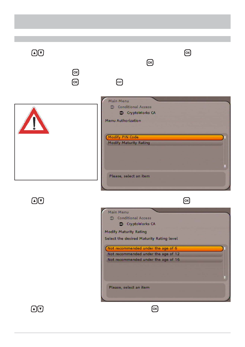Conditional access | Kathrein UFC 762si User Manual | Page 45 / 52