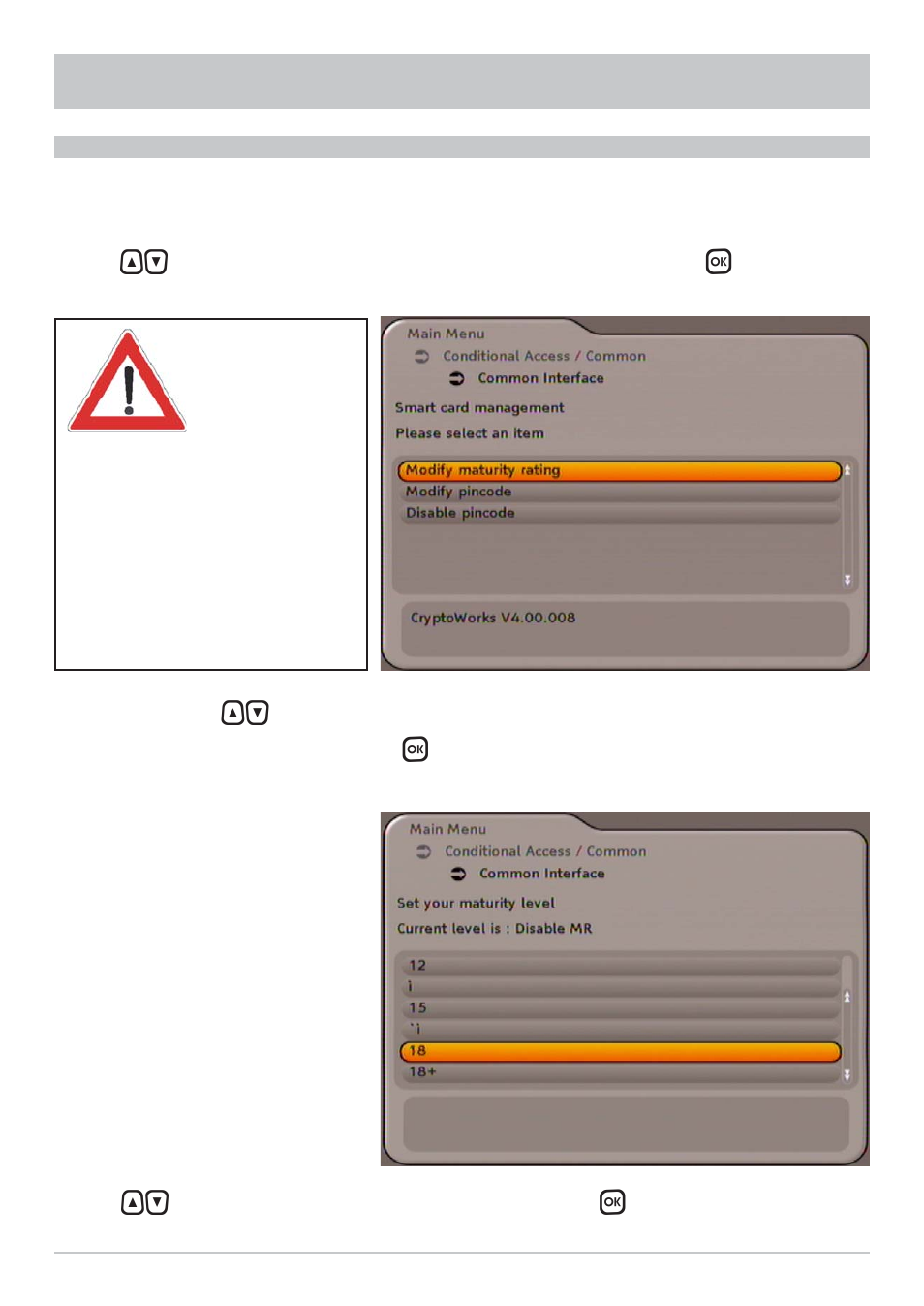 Conditional access | Kathrein UFC 762si User Manual | Page 47 / 52