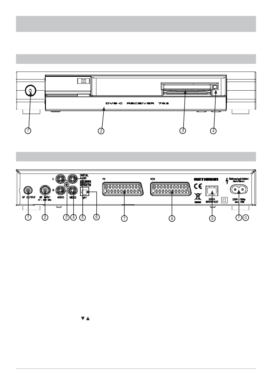 Controls, displays and connections | Kathrein UFC 762si User Manual | Page 8 / 52