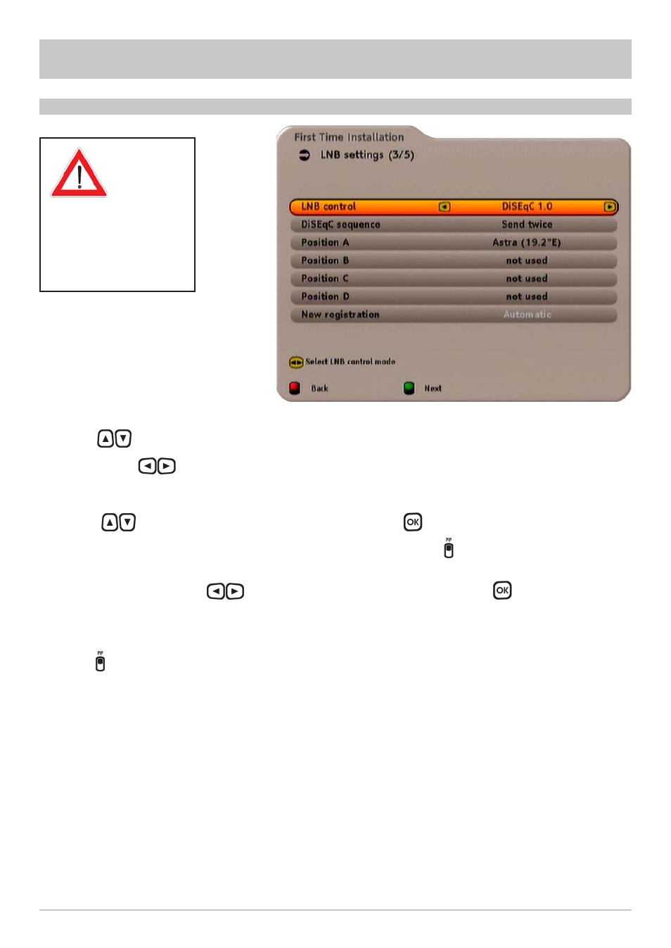 First installation (diseqc™1.0) | Kathrein UFS 733si User Manual | Page 14 / 76