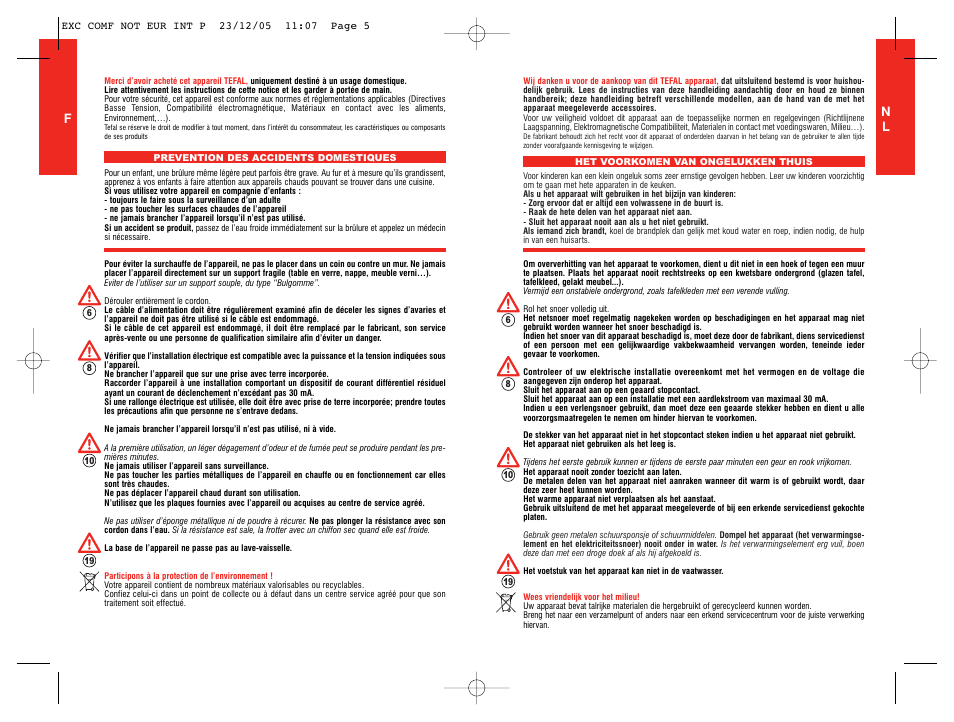 Fn l | Tefal TG5330 User Manual | Page 3 / 15