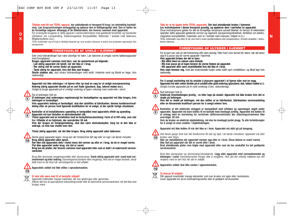 Nd k | Tefal TG5330 User Manual | Page 7 / 15