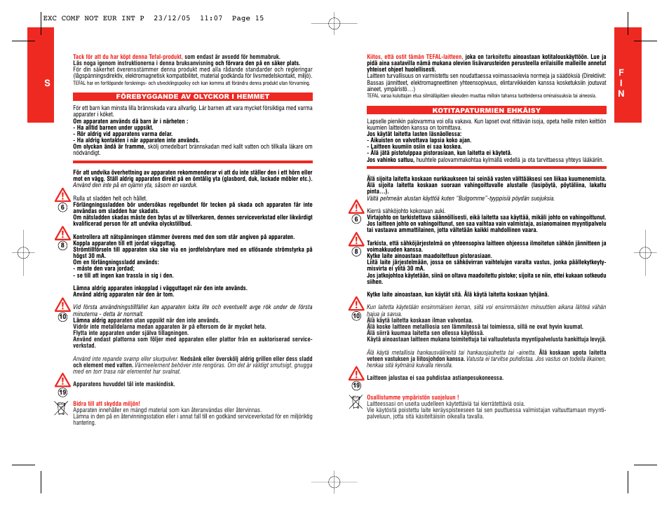 Fi n | Tefal TG5330 User Manual | Page 8 / 15