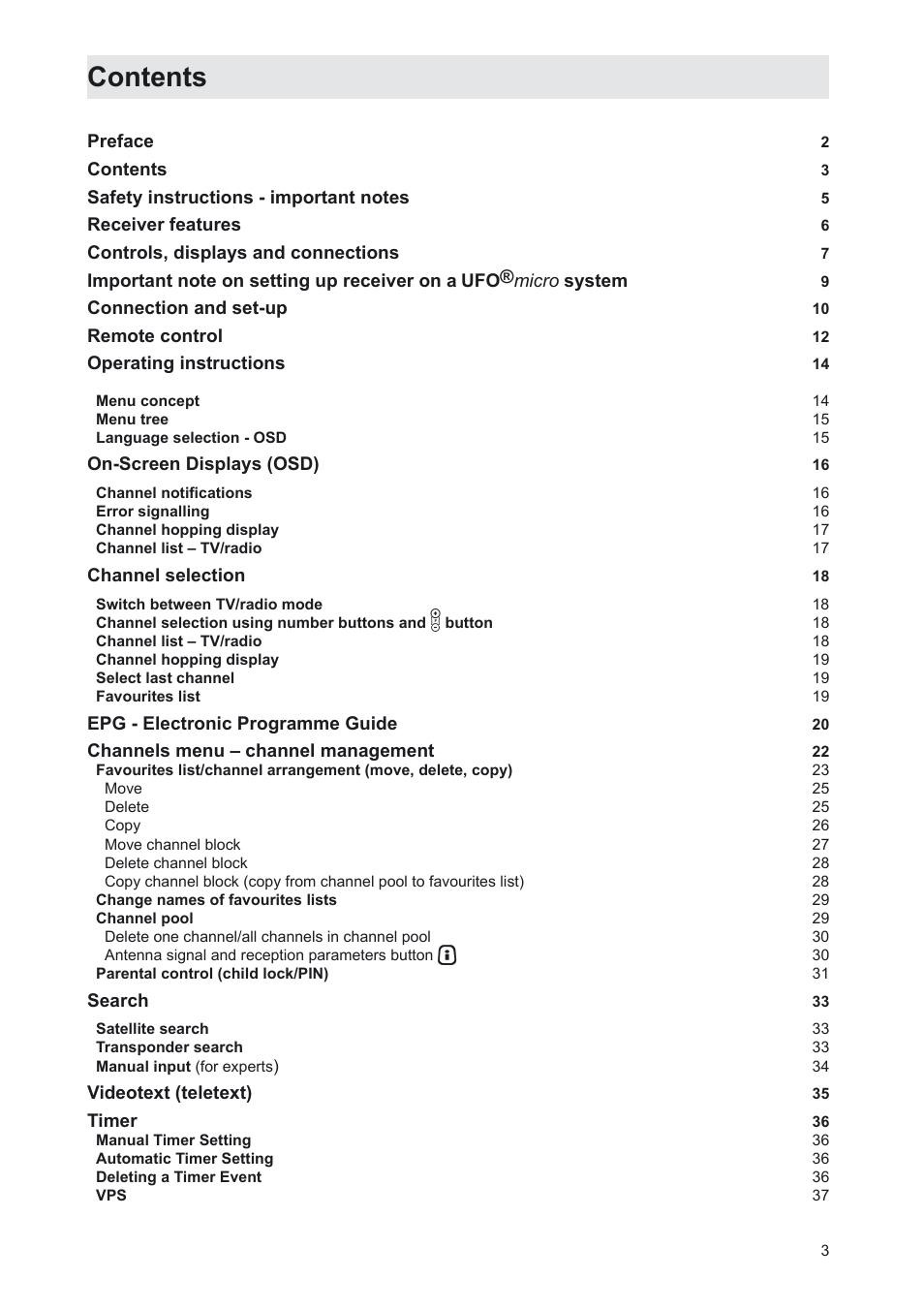 Kathrein UFS 702sw User Manual | Page 3 / 68