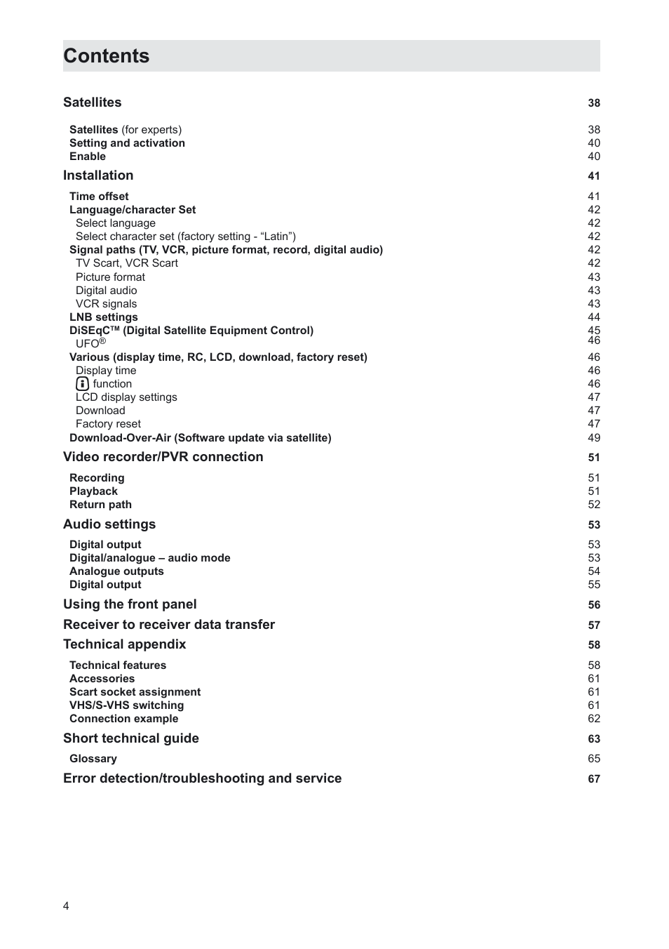 Kathrein UFS 702sw User Manual | Page 4 / 68