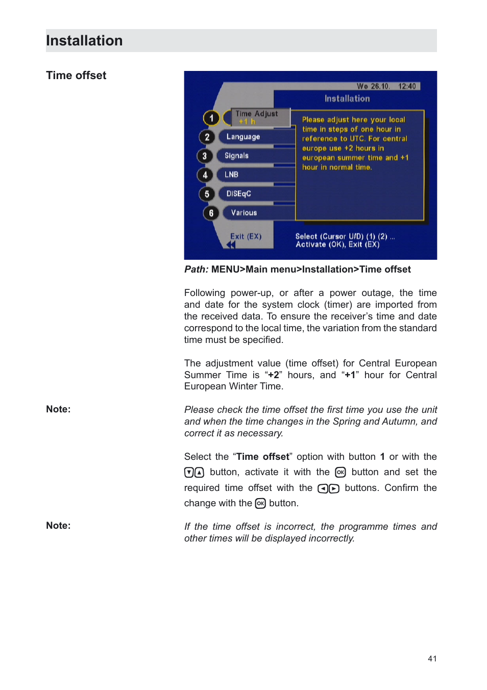Installation | Kathrein UFS 702sw User Manual | Page 41 / 68