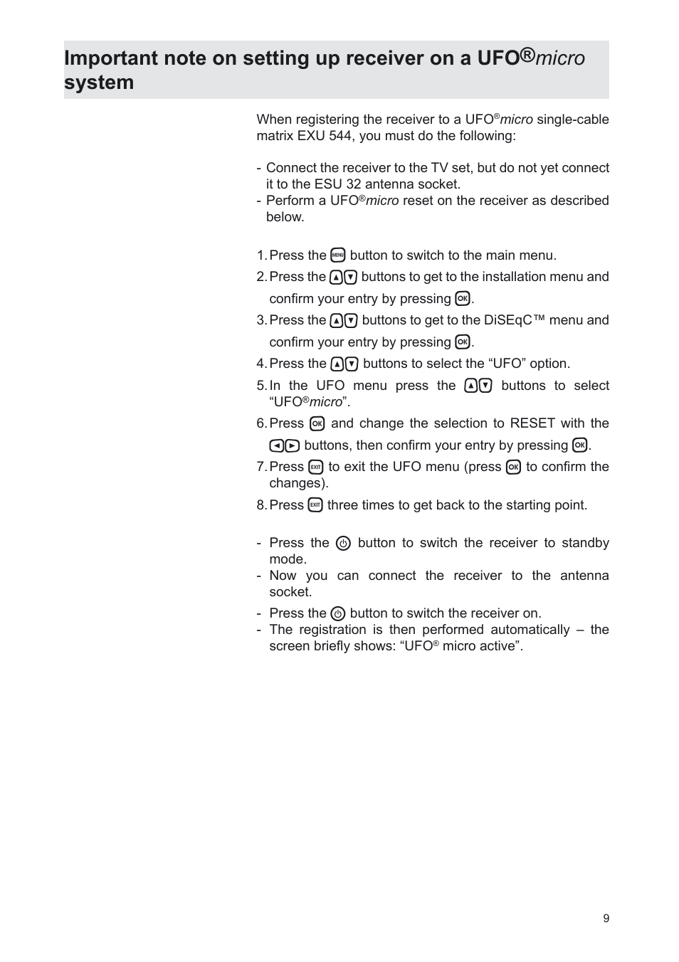 Kathrein UFS 702sw User Manual | Page 9 / 68