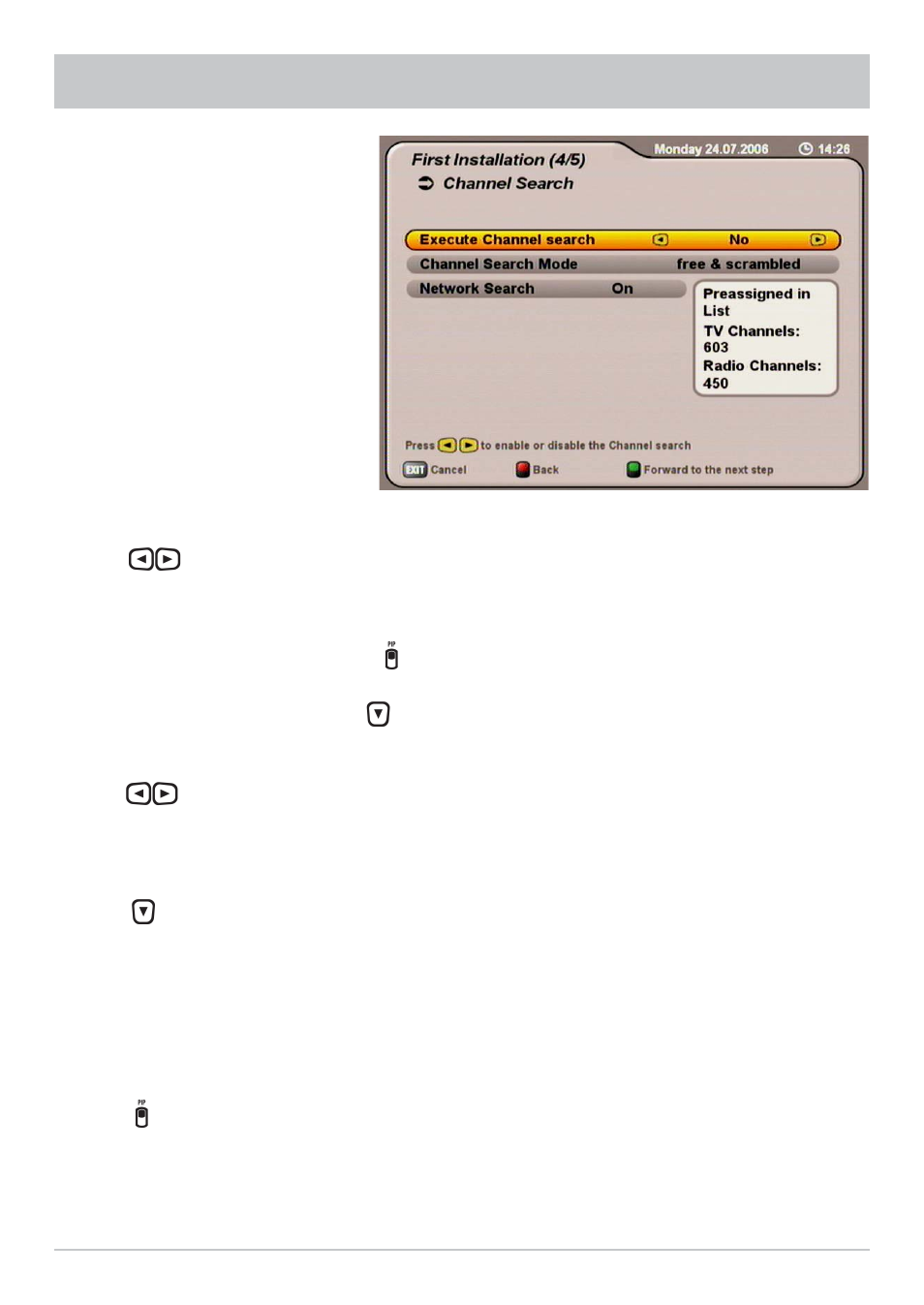 First installation | Kathrein UFS 712sw User Manual | Page 18 / 72