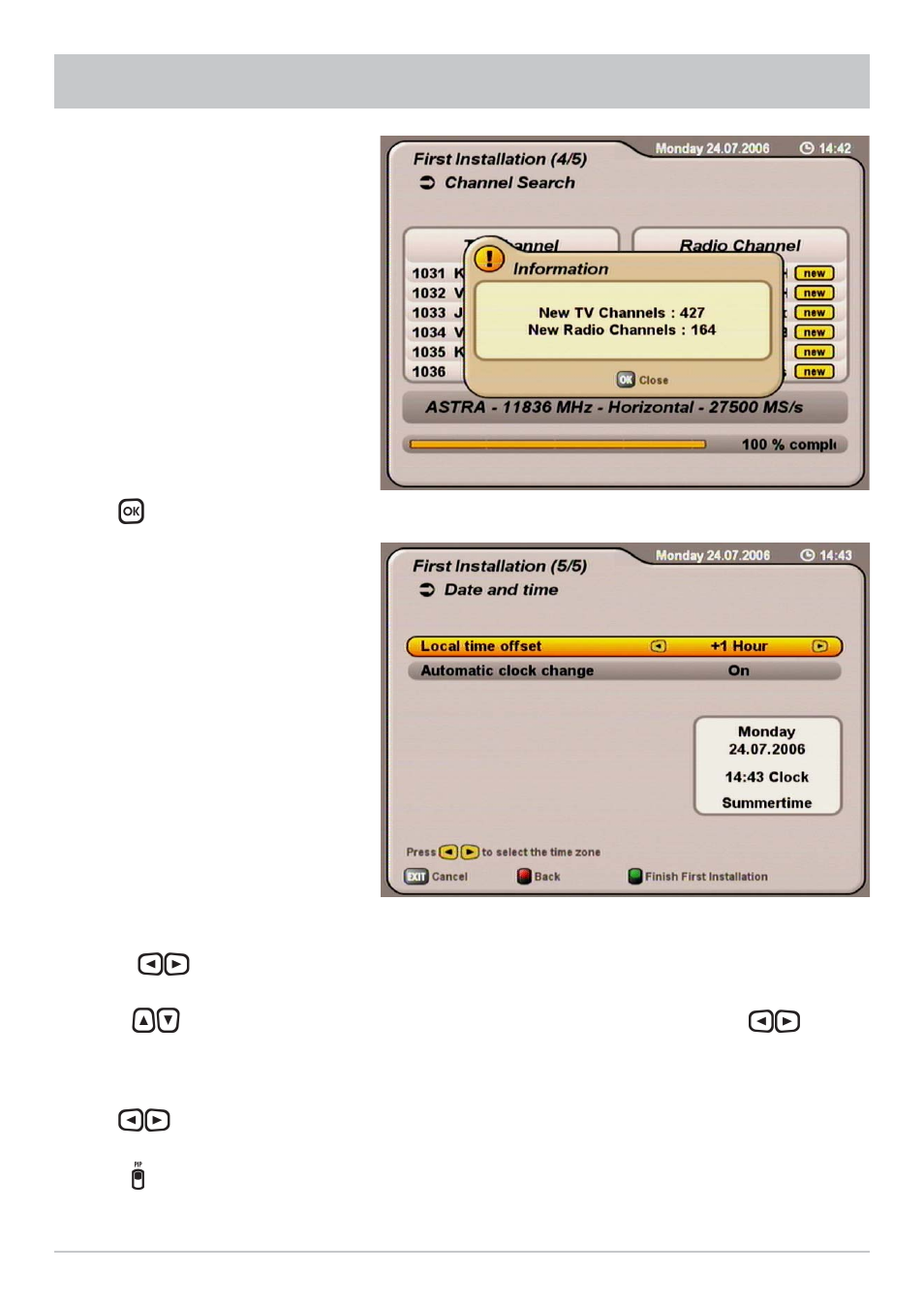 First installation | Kathrein UFS 712sw User Manual | Page 19 / 72