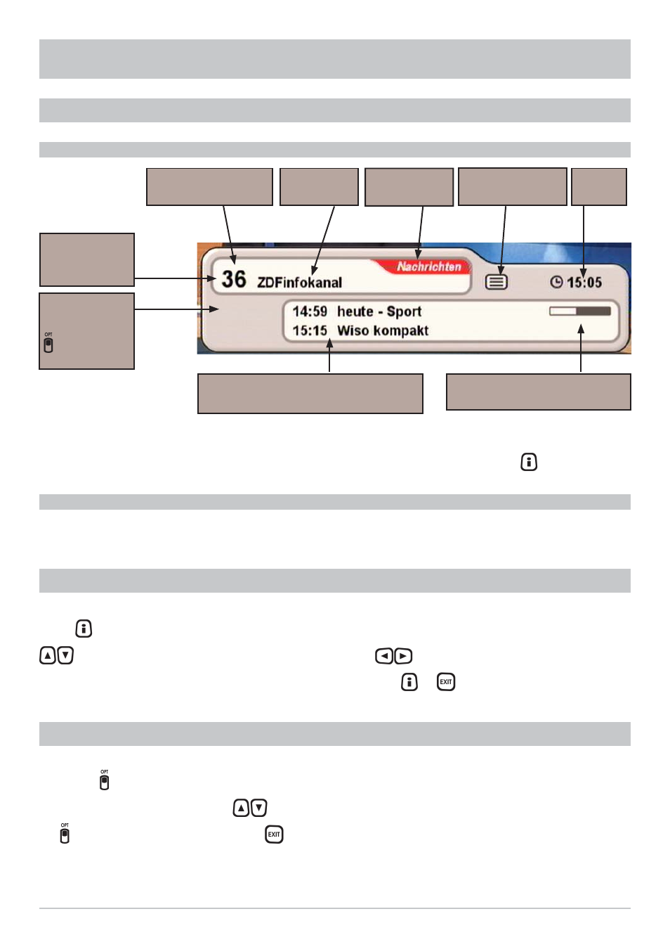 On-screen displays (osd) | Kathrein UFS 712sw User Manual | Page 23 / 72