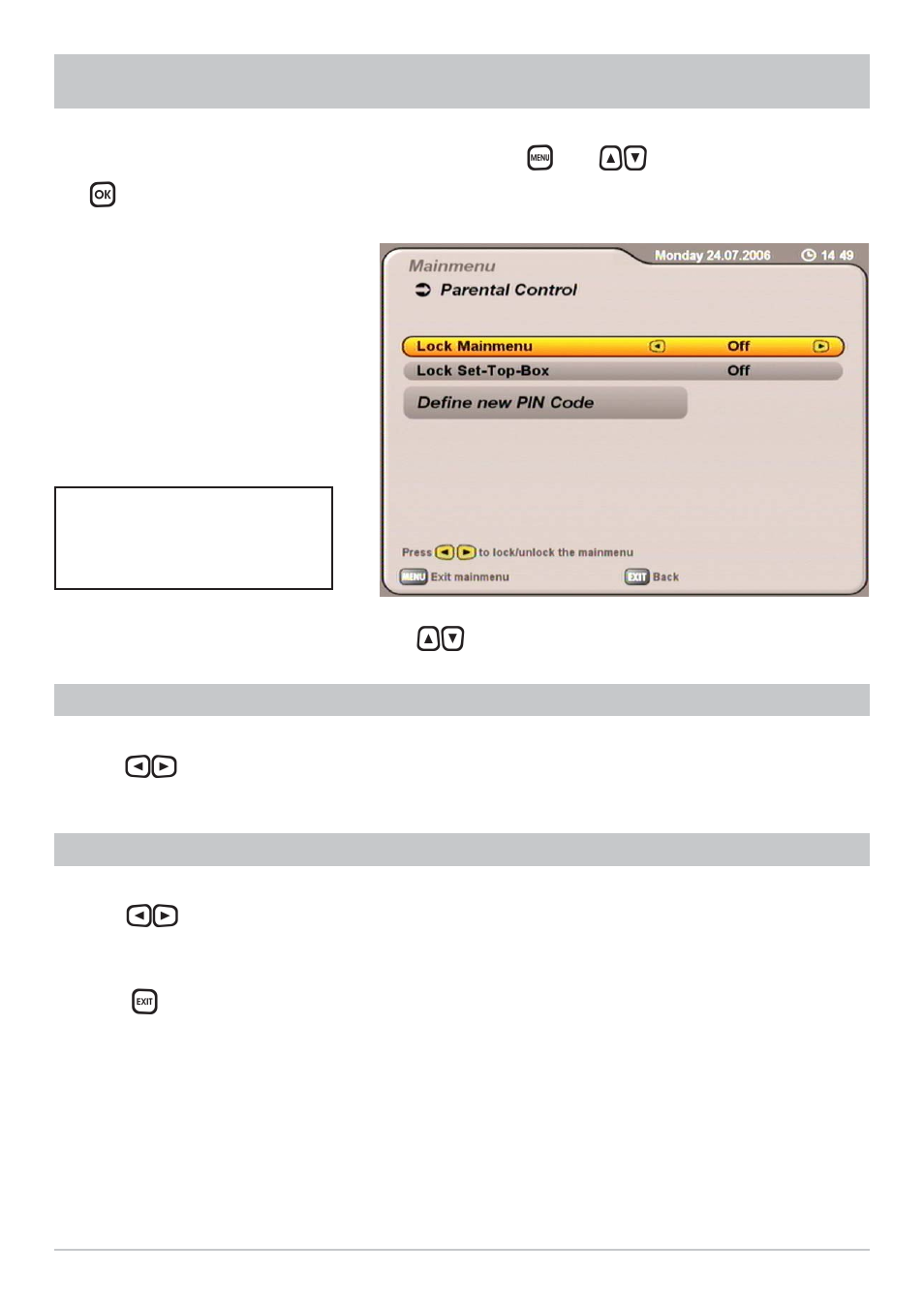 Parental control | Kathrein UFS 712sw User Manual | Page 52 / 72