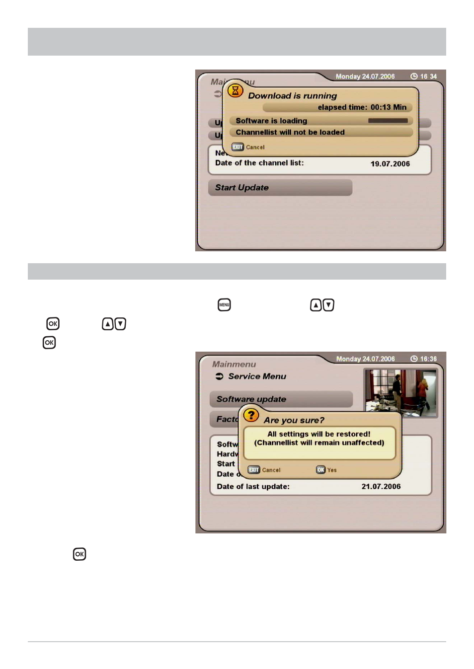 Service menu | Kathrein UFS 712sw User Manual | Page 61 / 72