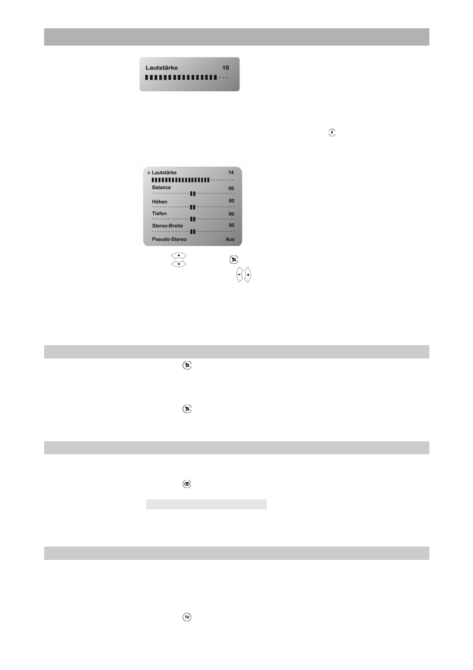 Receiver operation, Muting the sound, Stereo- / mono- / channel changeover | Sat/tv changeover | Kathrein UFD 430 User Manual | Page 11 / 39