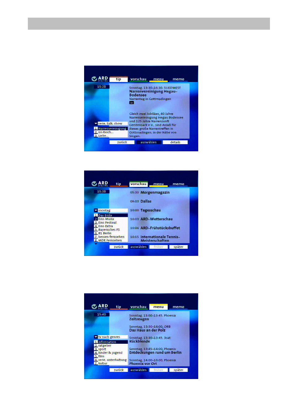 Electronic programme guide and applications | Kathrein UFD 510 User Manual | Page 23 / 50