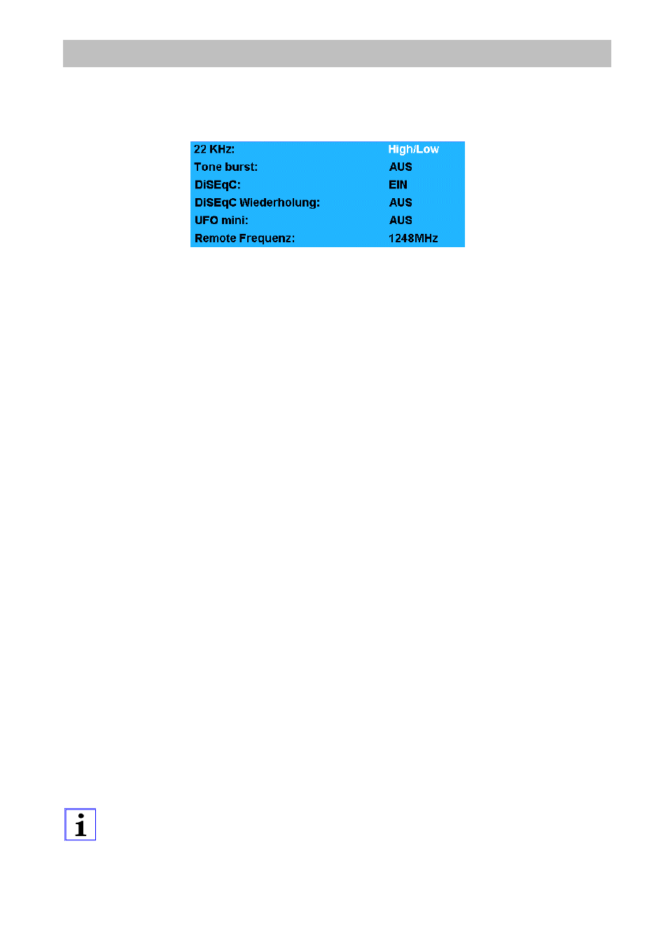 Diseqc menu, Initial settings | Kathrein UFD 510 User Manual | Page 34 / 50