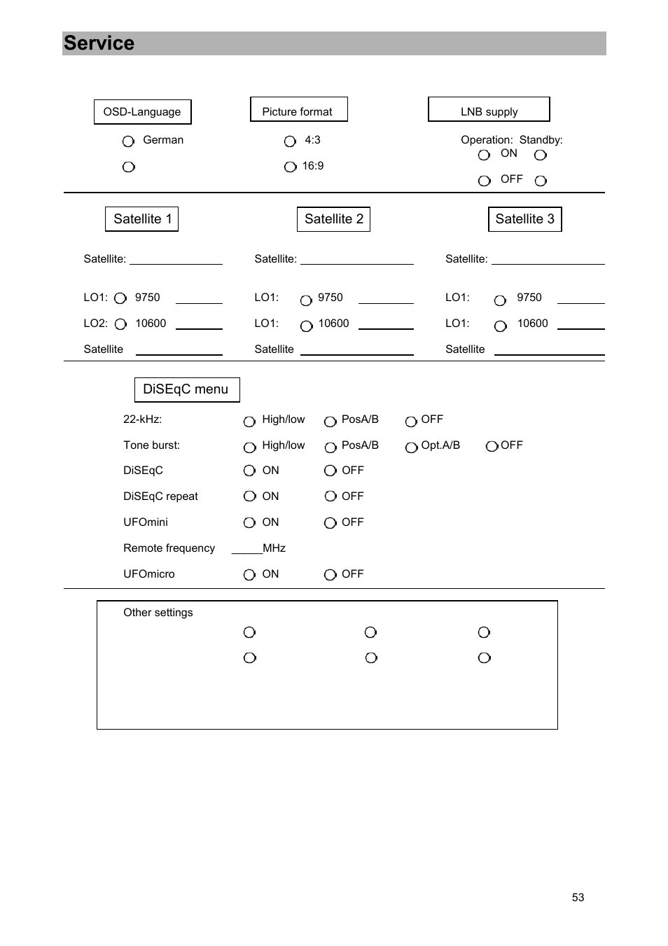 Service | Kathrein UFD 505 User Manual | Page 53 / 54