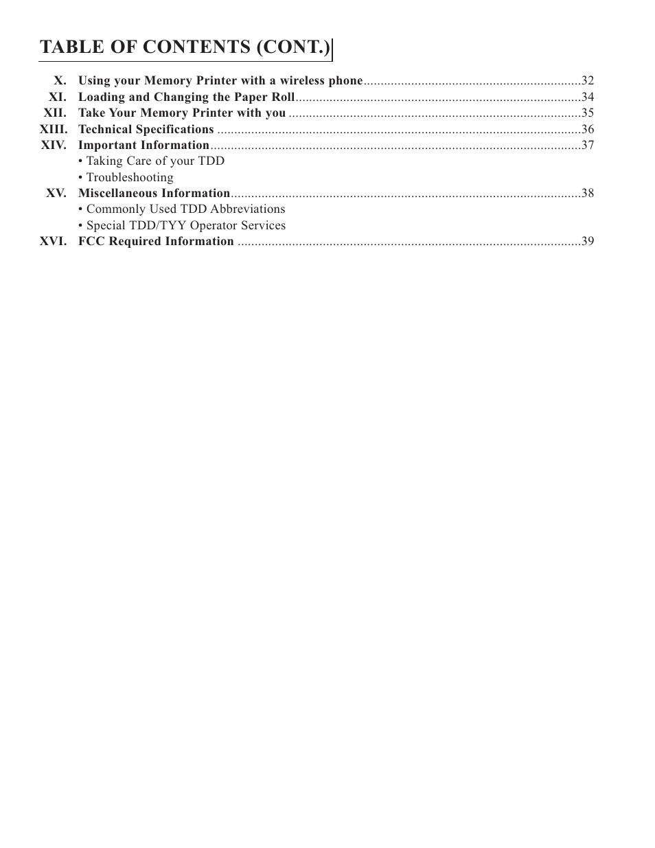 Table of contents (cont.) | Krown Manufacturing 2000DLD User Manual | Page 6 / 43