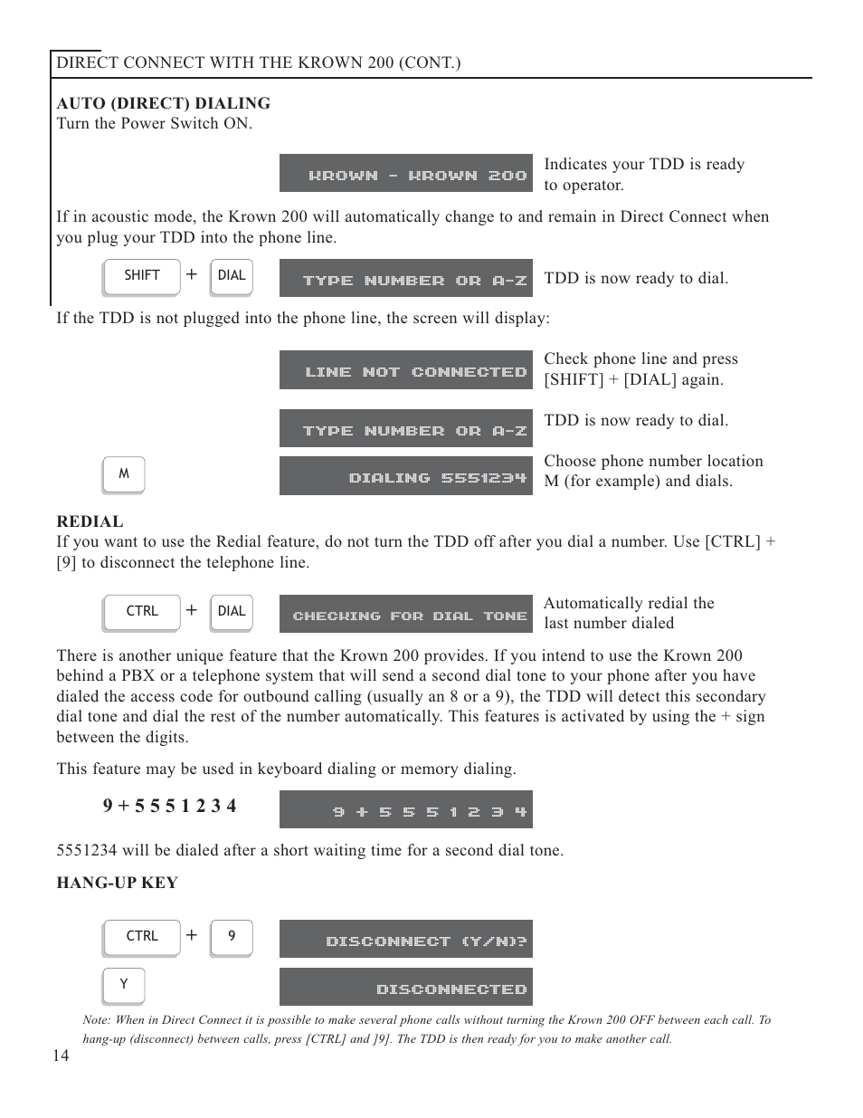 Krown - krown 200, Disconnect (y/n), Disconnected | Krown Manufacturing 200 User Manual | Page 16 / 37
