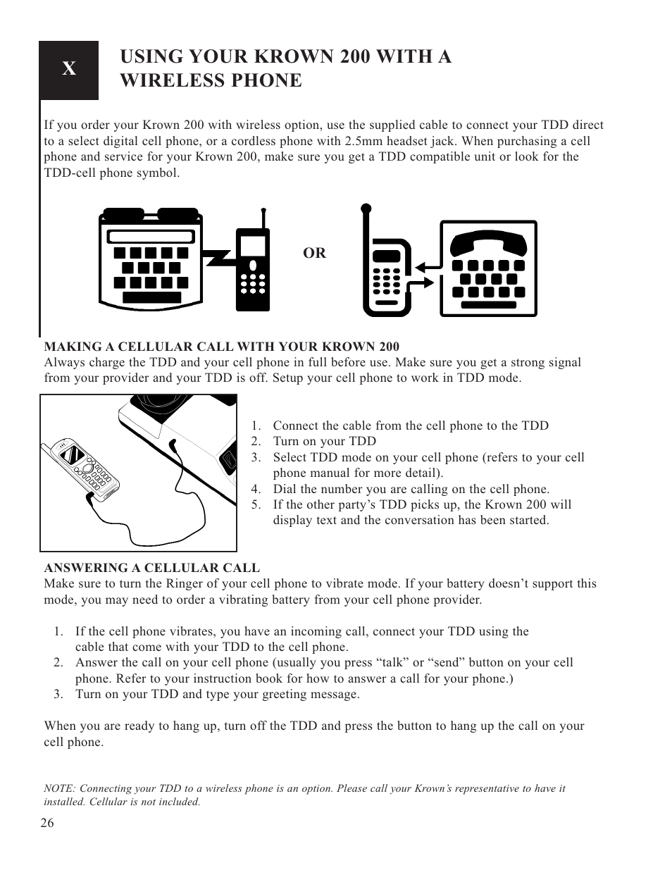 Using your krown 200 with a wireless phone | Krown Manufacturing 200 User Manual | Page 28 / 37
