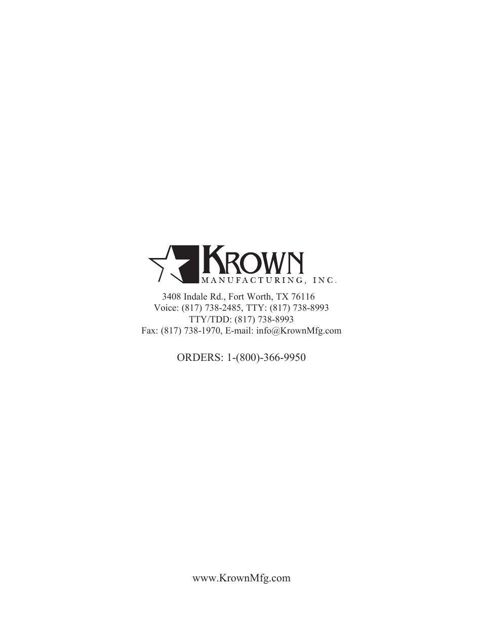 Krown Manufacturing 200 User Manual | Page 37 / 37
