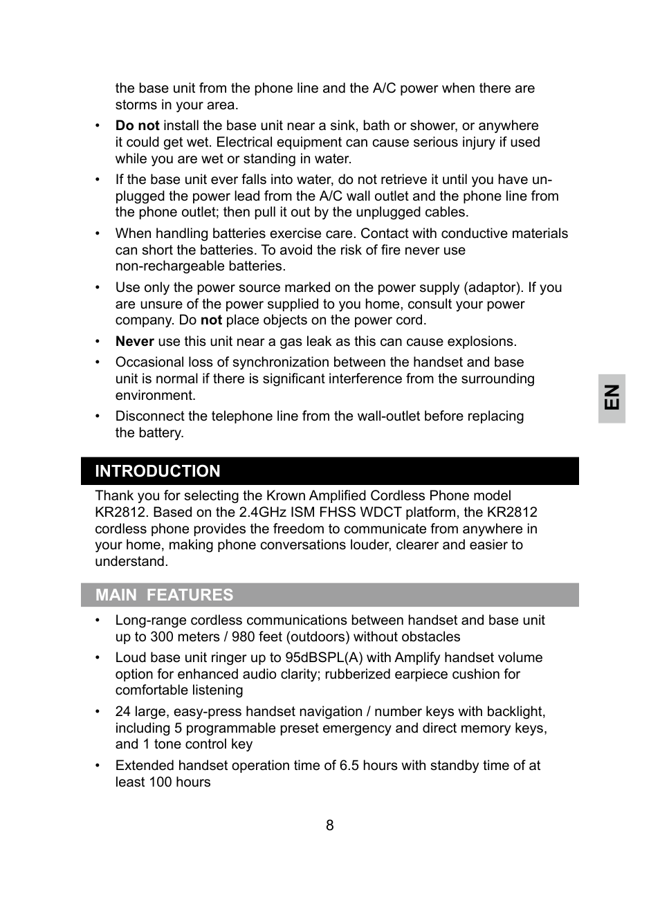Krown Manufacturing KR2812 User Manual | Page 8 / 40