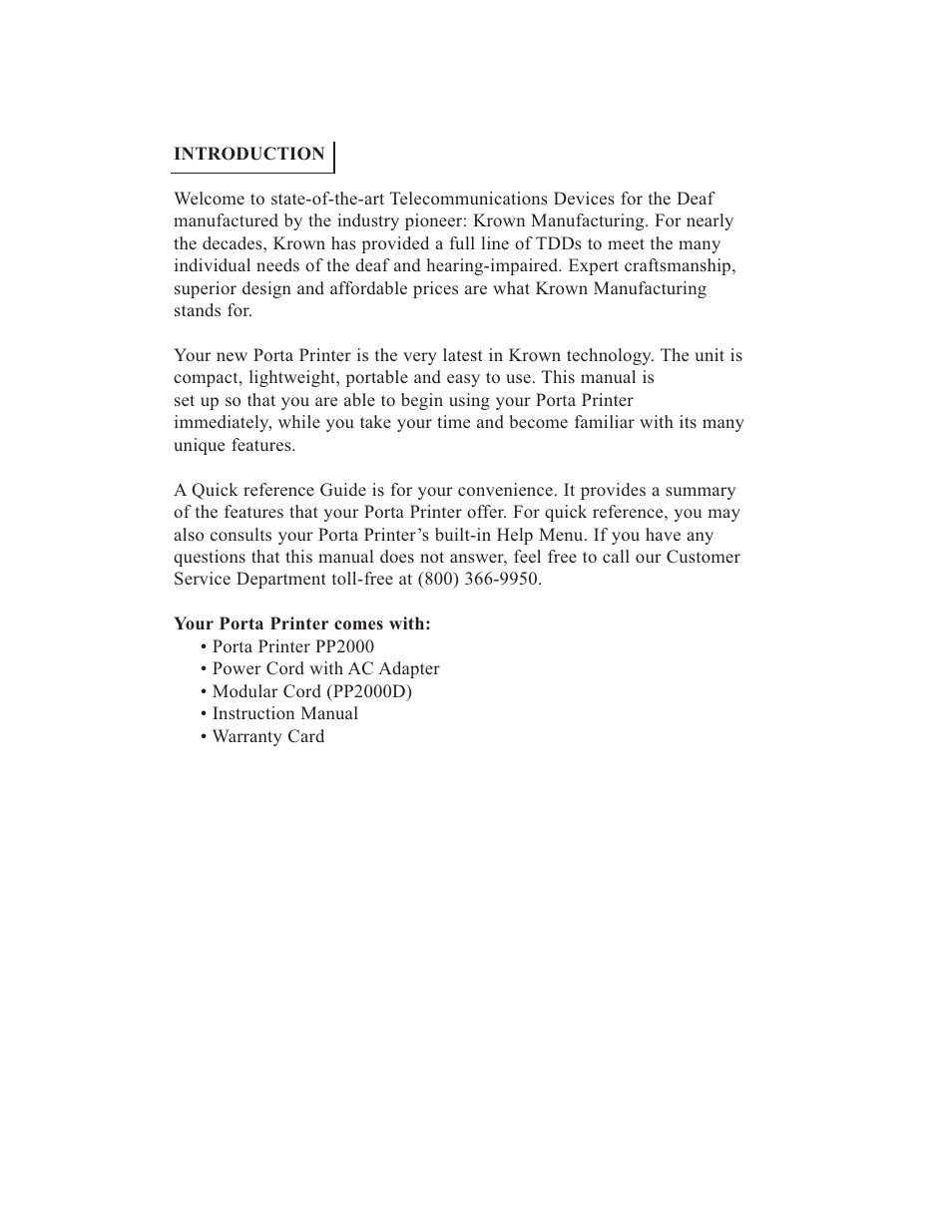 Krown Manufacturing 2000 User Manual | Page 3 / 29