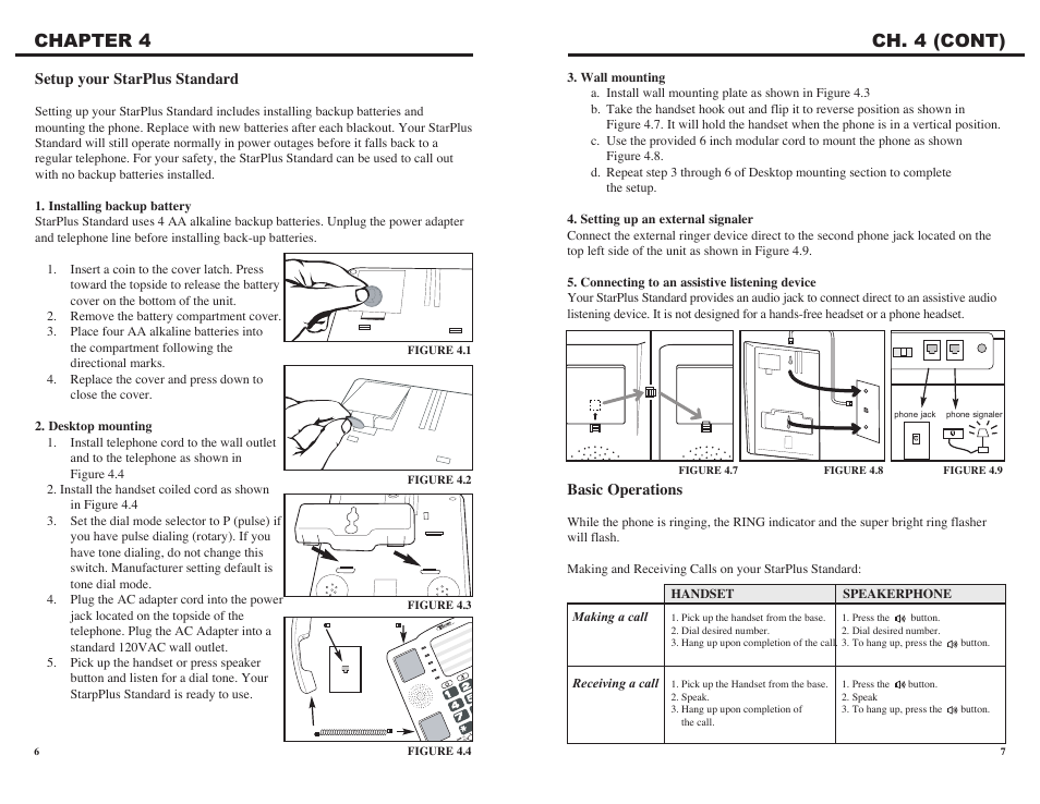 Chapter 4 ch. 4 (cont) | Krown Manufacturing Starplus Standard Amplified Speaker Telephone User Manual | Page 8 / 16