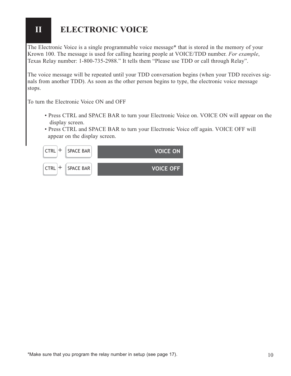 Electronic voice | Krown Manufacturing Model Krown 100 User Manual | Page 13 / 44