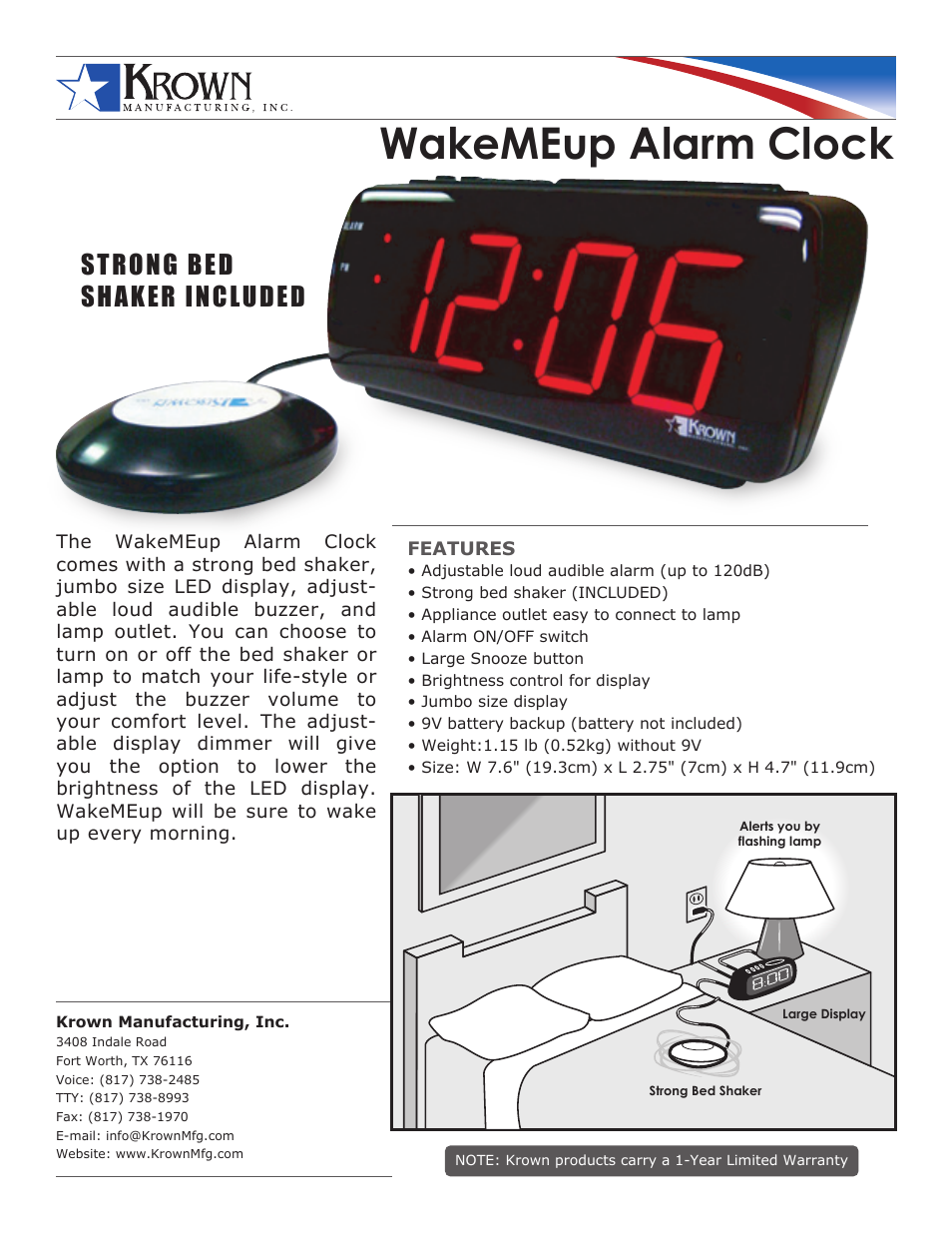 Krown Manufacturing WakeMEup User Manual | 1 page
