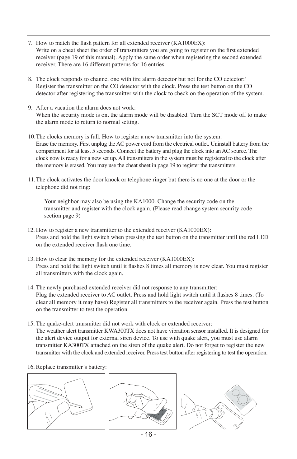 Krown Manufacturing KA1000 User Manual | Page 16 / 20