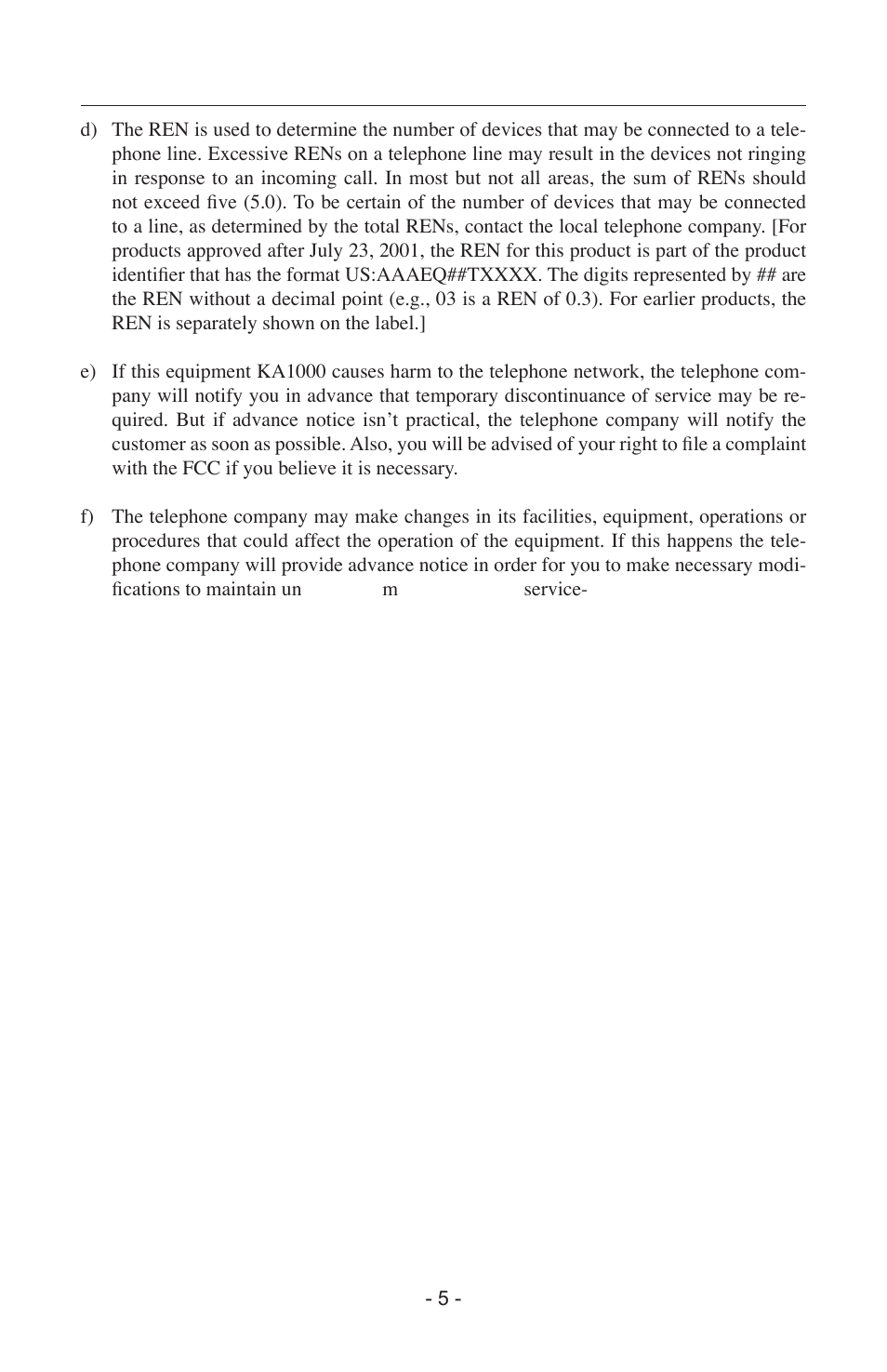 Krown Manufacturing KA1000 User Manual | Page 5 / 20