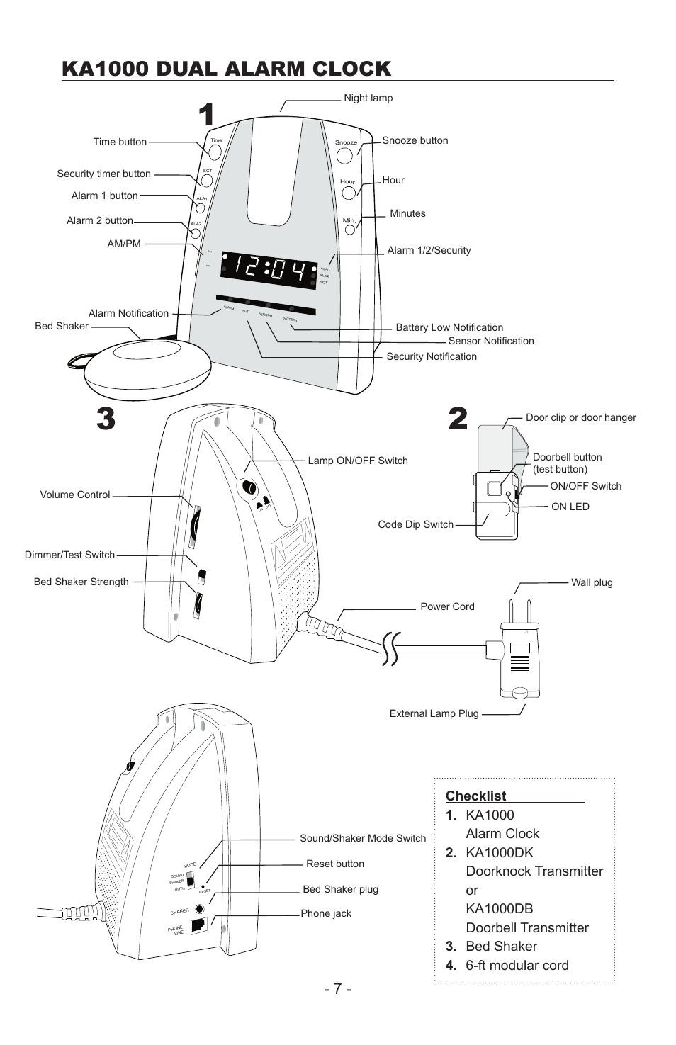 Ka1000 dual alarm clock | Krown Manufacturing KA1000 User Manual | Page 7 / 20