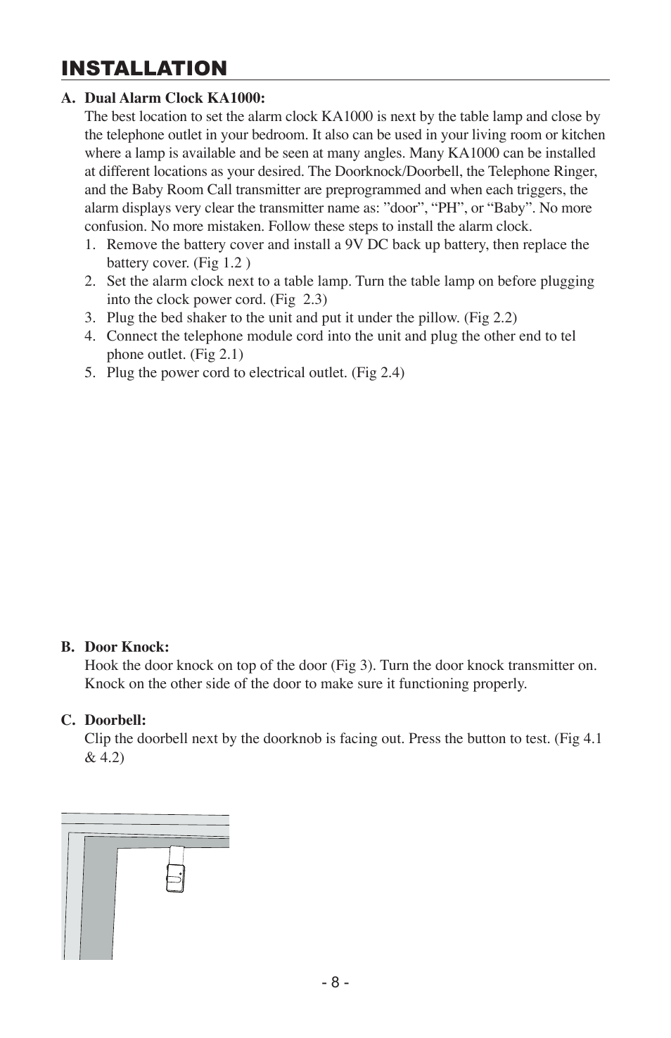 Installation | Krown Manufacturing KA1000 User Manual | Page 8 / 20