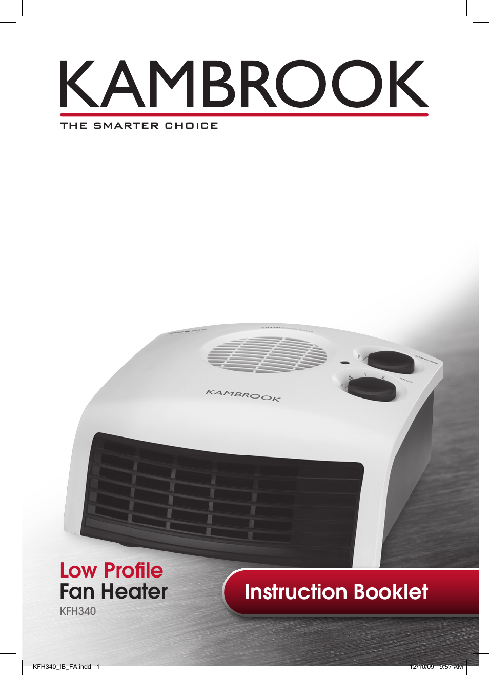 Kambrook KFH340 User Manual | 12 pages