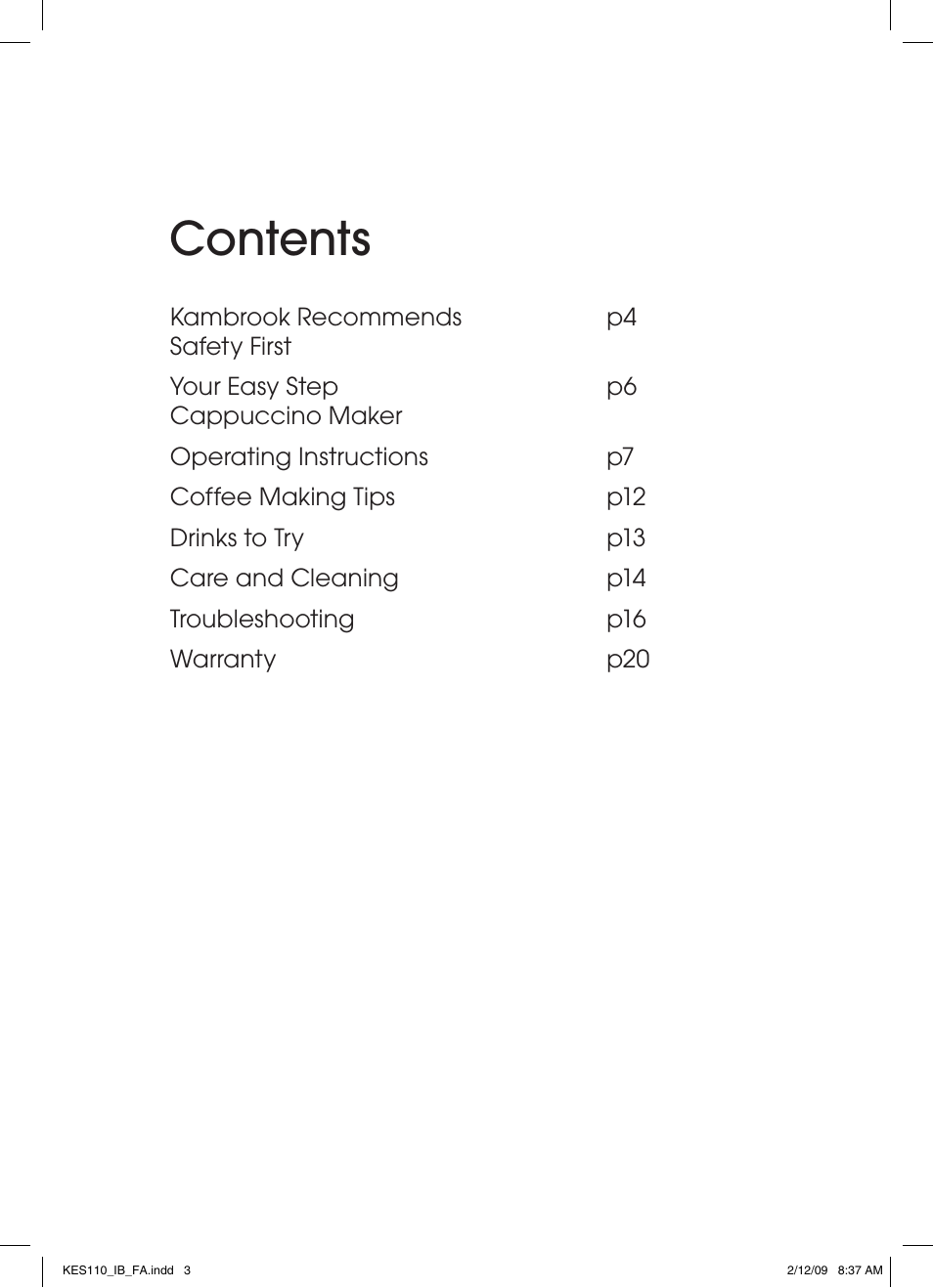 Kambrook EASY STEP KES110 User Manual | Page 3 / 20