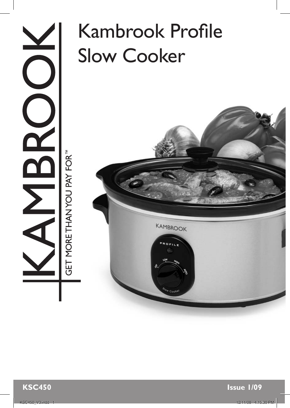 Kambrook PROFILE KSC450 User Manual | 20 pages