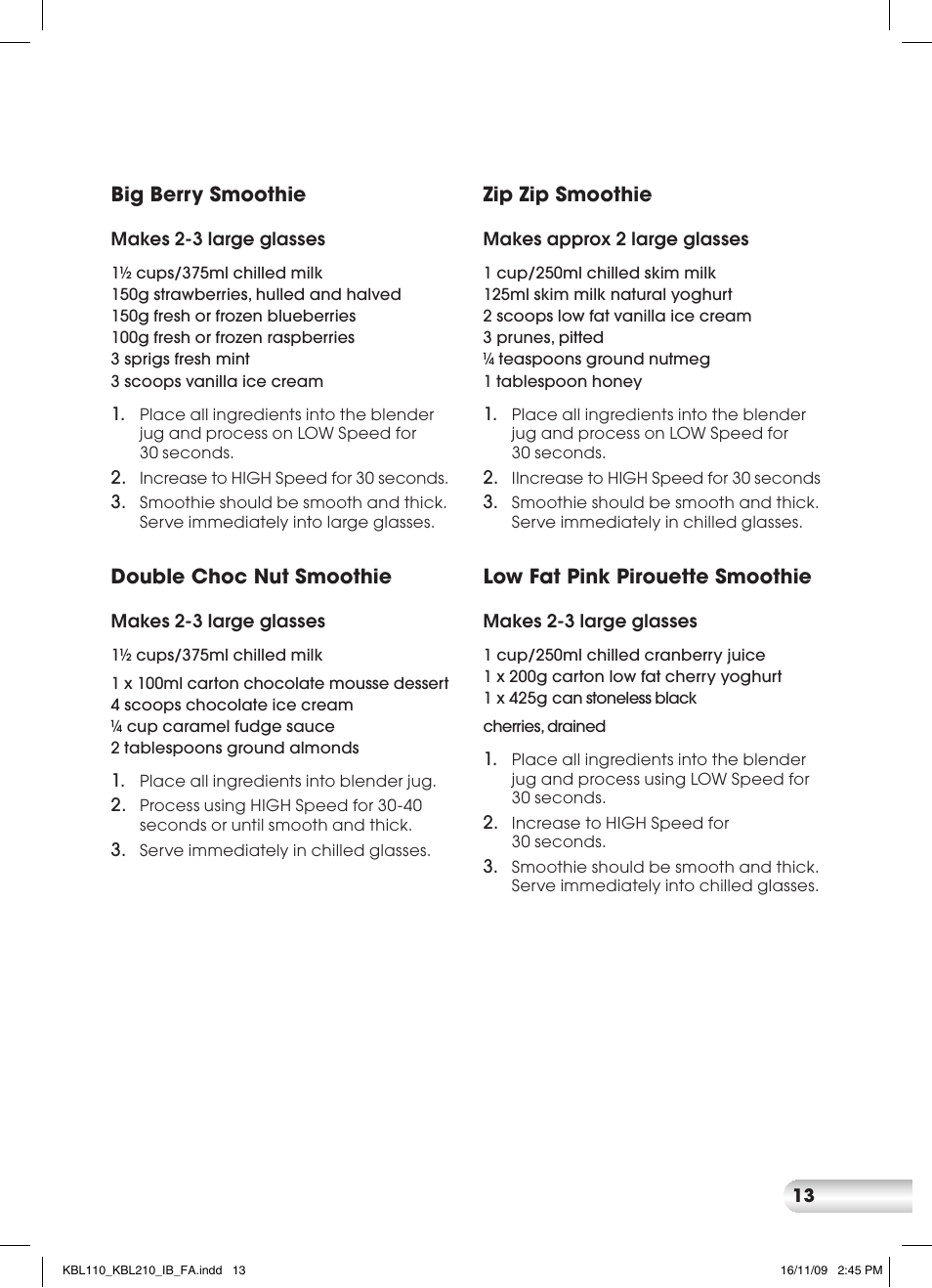 Kambrook KBL210 User Manual | Page 13 / 16