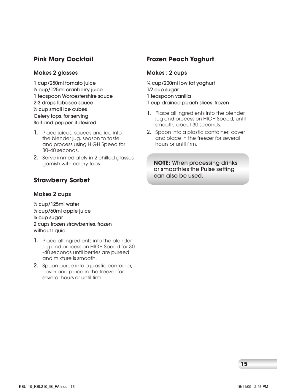 Kambrook KBL210 User Manual | Page 15 / 16