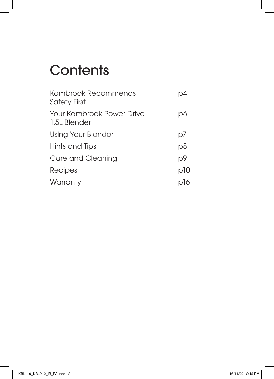 Kambrook KBL210 User Manual | Page 3 / 16