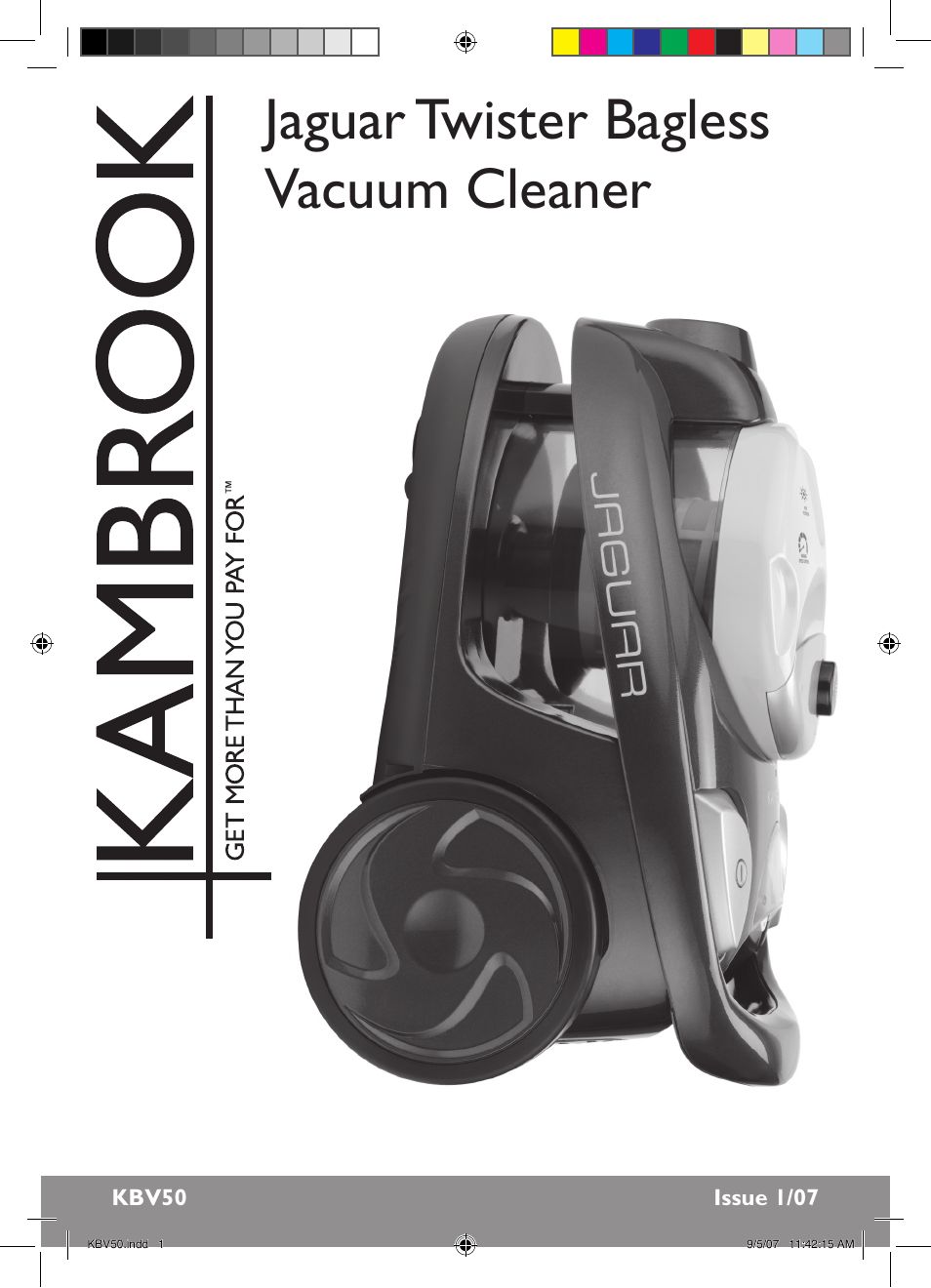 Kambrook Jaguar KBV50 User Manual | 5 pages