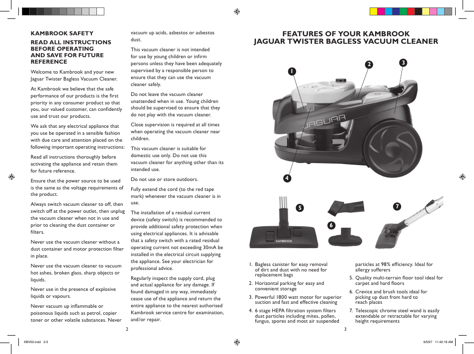 Kambrook Jaguar KBV50 User Manual | Page 2 / 5