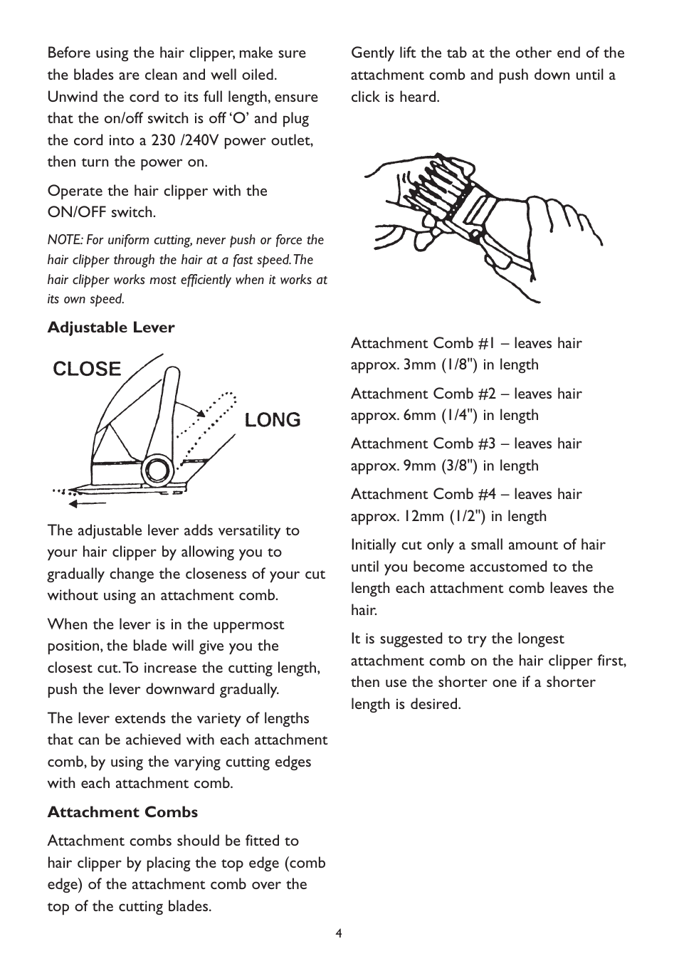 Kambrook KHC10B User Manual | Page 4 / 8